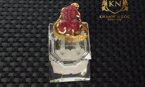 Nhẫn Tỳ Hưu Ruby Vàng 18k